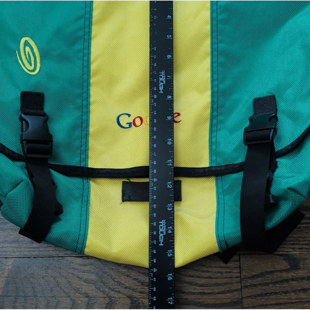 Vntg Timbuk2 Original Google Logo Messenger Bag Green Yellow 90s Y2K USA Made